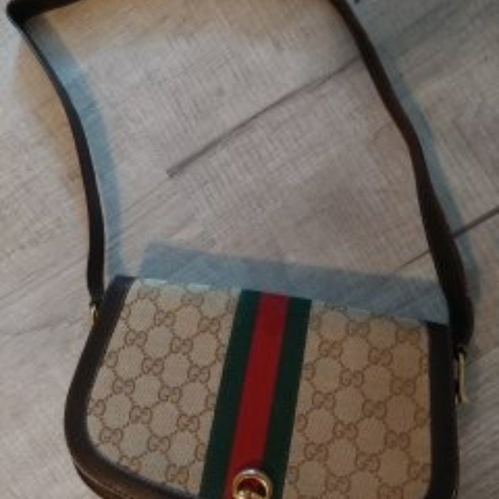 Vintage Leather & Cloth Gucci Handbag